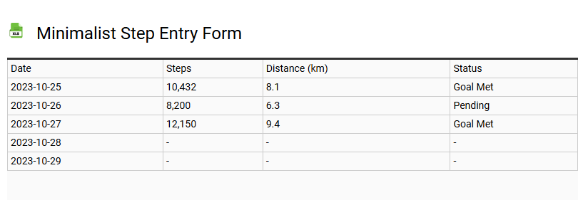 Minimalist Step Entry Form