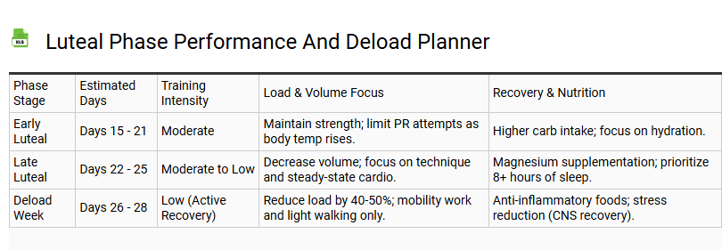 Luteal Phase Performance and Deload Planner