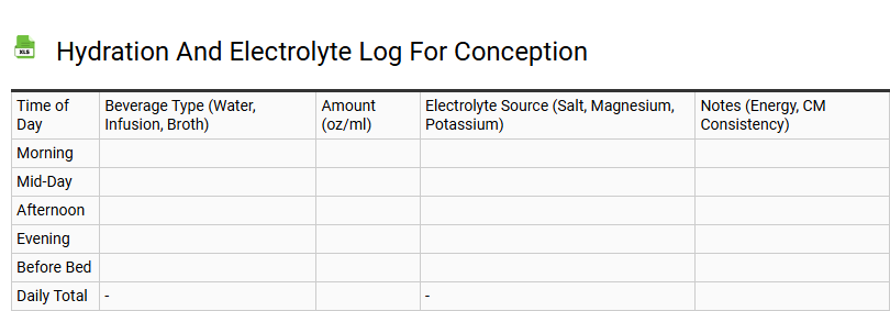 Hydration and Electrolyte Log for Conception