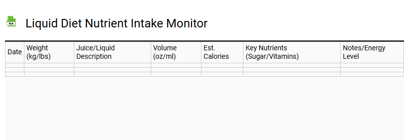 Liquid Diet Nutrient Intake Monitor