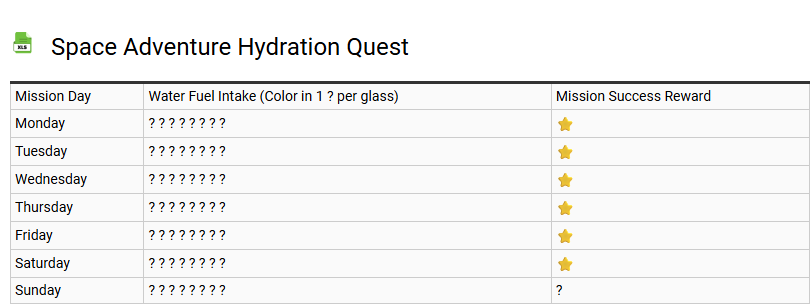Space Adventure Hydration Quest