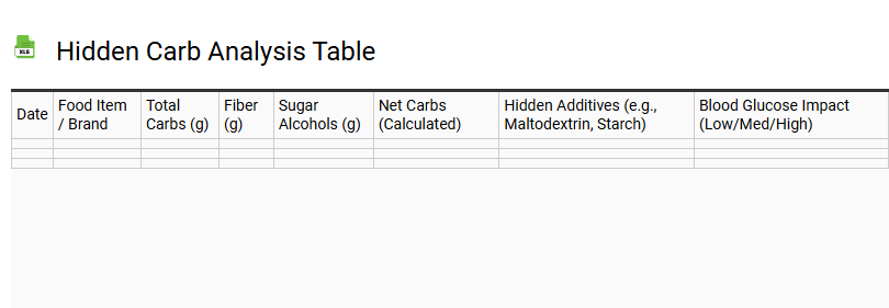 Hidden Carb Analysis Table