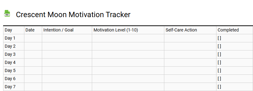 Crescent Moon Motivation Tracker
