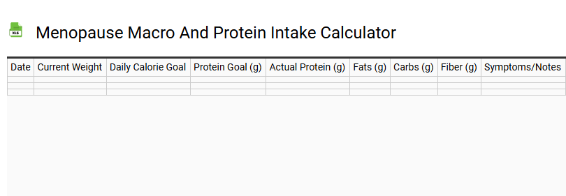 Menopause Macro and Protein Intake Calculator