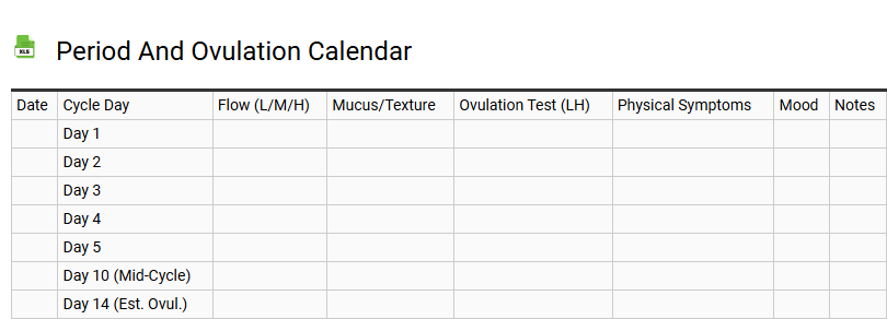 Period and Ovulation Calendar