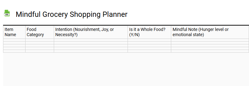 Mindful Grocery Shopping Planner