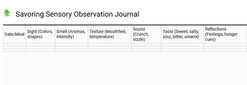 Savoring Sensory Observation Journal