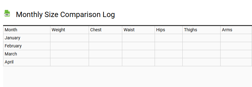 Monthly Size Comparison Log