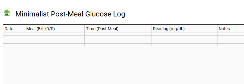 Minimalist Post-Meal Glucose Log