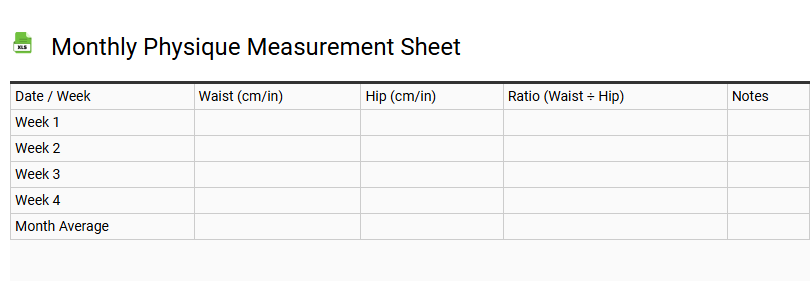 Monthly Physique Measurement Sheet