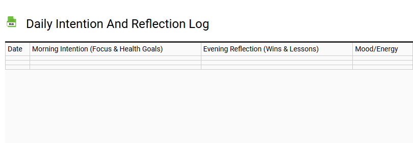 Daily Intention and Reflection Log