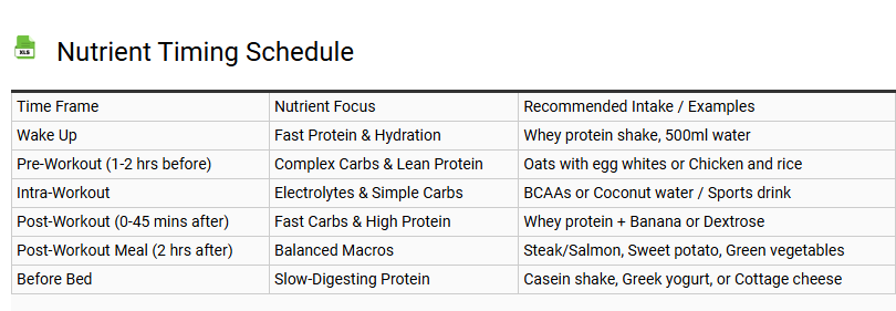 Nutrient Timing Schedule