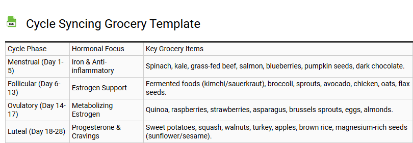 Cycle Syncing Grocery Template