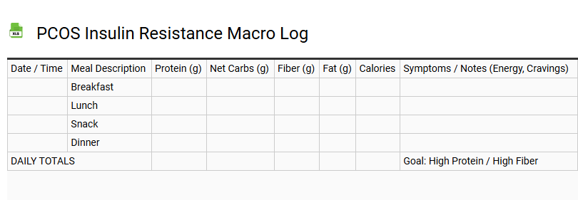 PCOS Insulin Resistance Macro Log