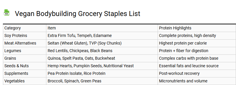 Vegan Bodybuilding Grocery Staples List
