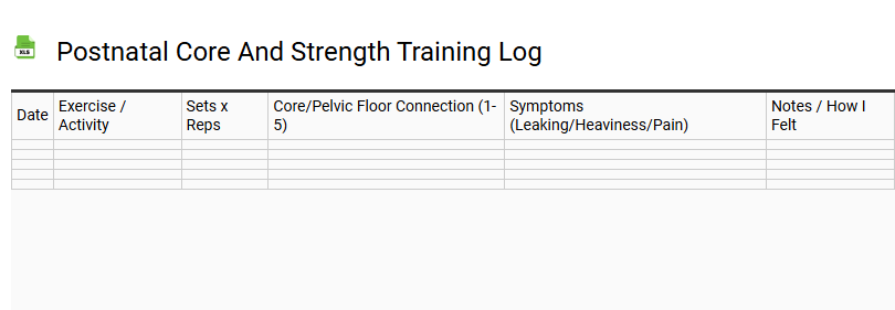 Postnatal Core and Strength Training Log