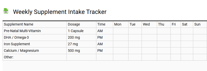 Weekly Supplement Intake Tracker