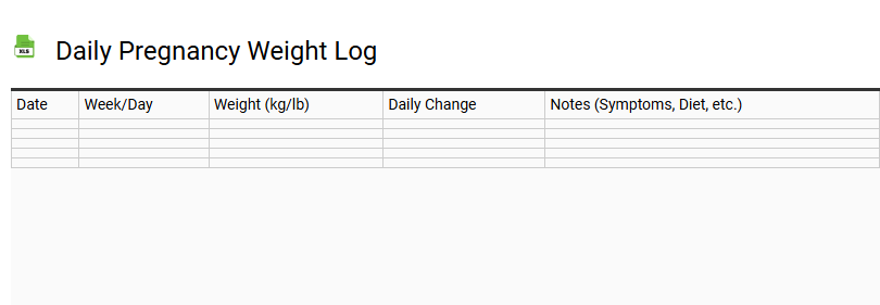 Daily Pregnancy Weight Log