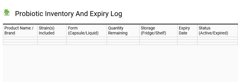 Probiotic Inventory and Expiry Log