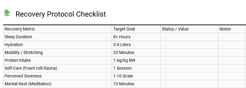 Recovery Protocol Checklist