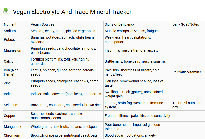 Vegan Electrolyte and Trace Mineral Tracker