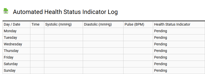 Automated Health Status Indicator Log