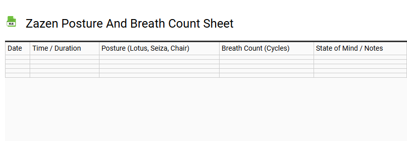 Zazen Posture and Breath Count Sheet