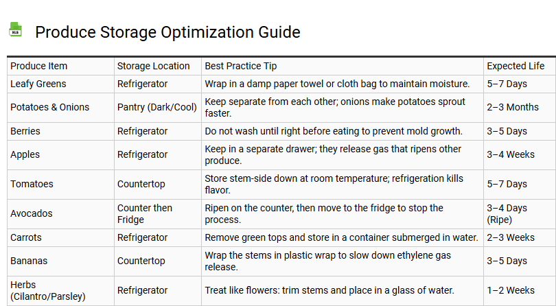 Produce Storage Optimization Guide