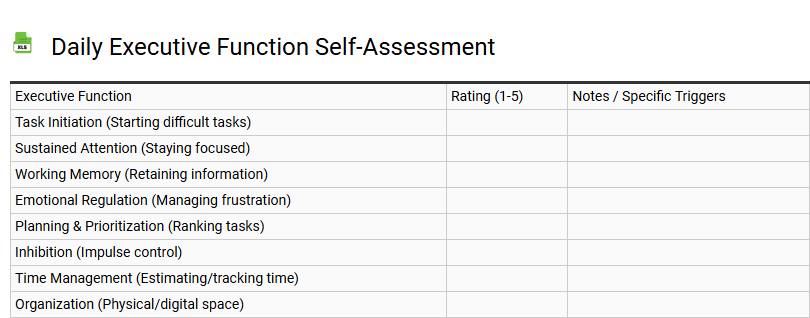 Daily Executive Function Self-Assessment