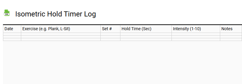Isometric Hold Timer Log