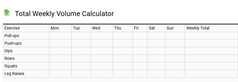 Total Weekly Volume Calculator