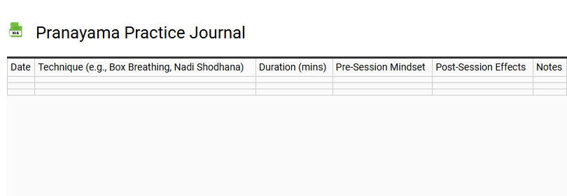Pranayama Practice Journal
