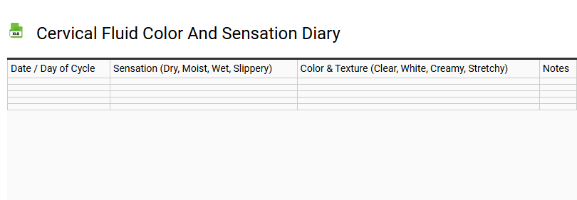Cervical Fluid Color and Sensation Diary