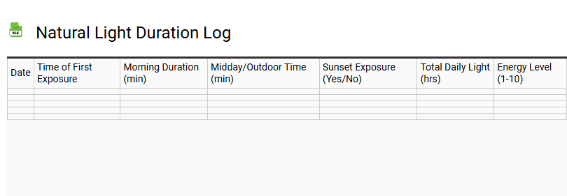 Natural Light Duration Log