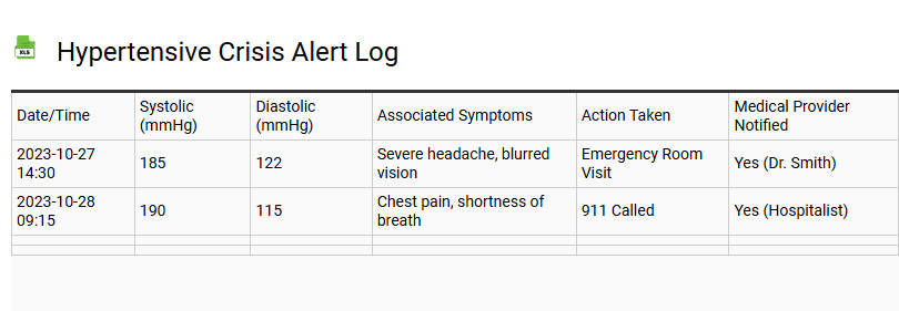 Hypertensive Crisis Alert Log