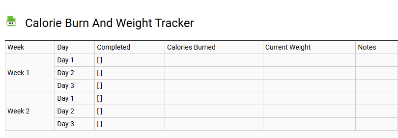 Calorie Burn and Weight Tracker