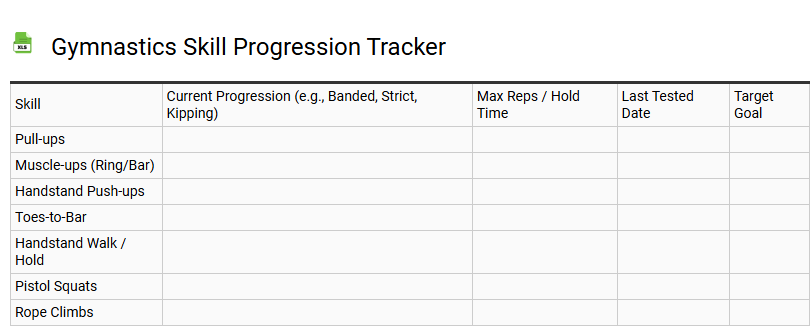 Gymnastics Skill Progression Tracker