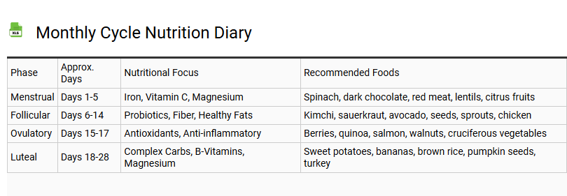 Monthly Cycle Nutrition Diary