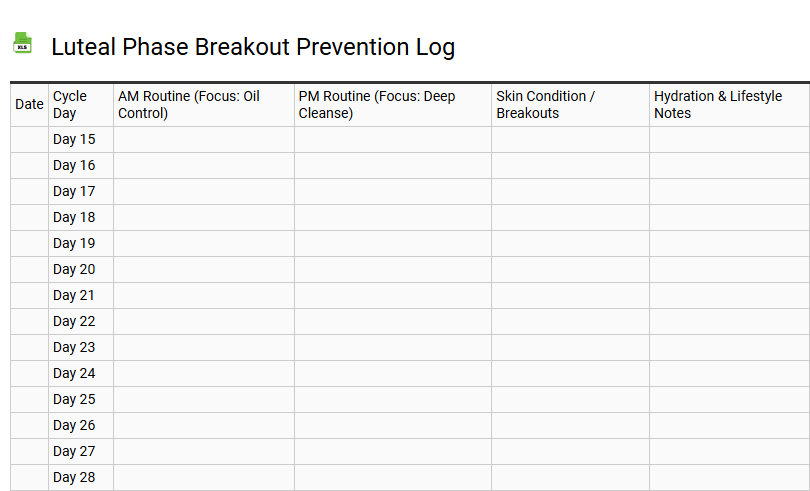 Luteal Phase Breakout Prevention Log