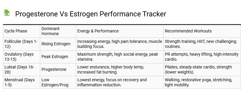 Progesterone vs Estrogen Performance Tracker