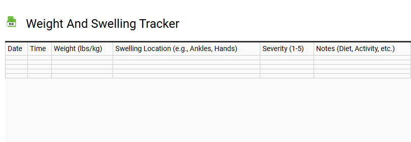 Weight and Swelling Tracker