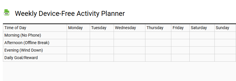 Weekly Device-Free Activity Planner