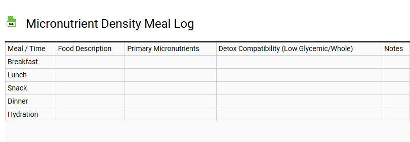 Micronutrient Density Meal Log