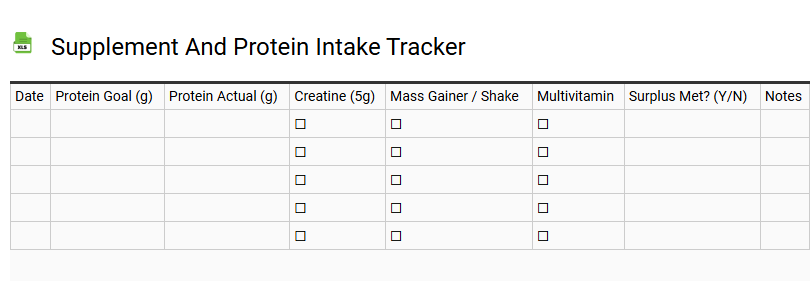 Supplement and Protein Intake Tracker
