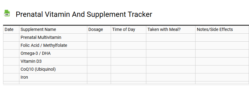 Prenatal Vitamin and Supplement Tracker