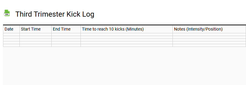 Third Trimester Kick Log