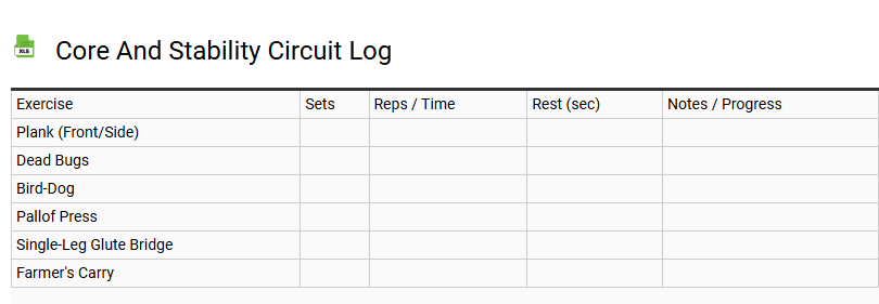 Core and Stability Circuit Log
