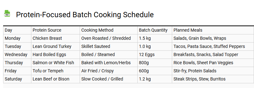 Protein-Focused Batch Cooking Schedule