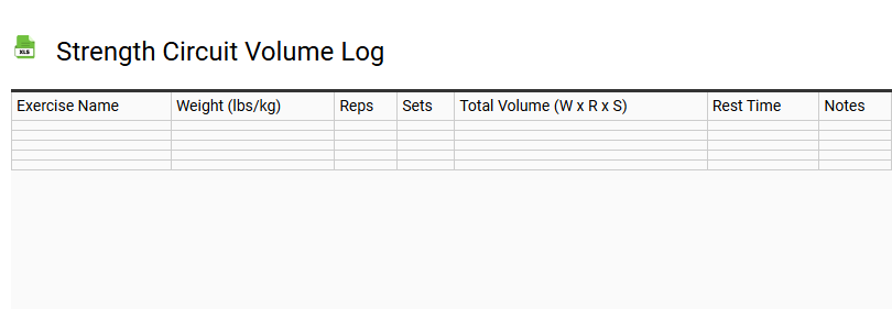 Strength Circuit Volume Log