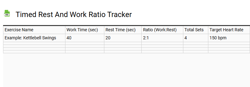 Timed Rest and Work Ratio Tracker